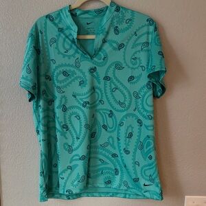 Nike Turquoise Paisley Pattern Shirt